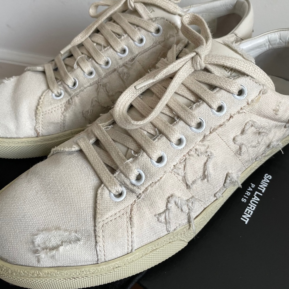 Saint Laurent Court Classic Embroidered Sneakers - Picture 3 of 8